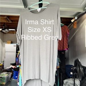 LuLaRoe Ribbed Grey Irma Shirt